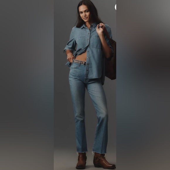 MOTHER High Rise Blue Jeans Flared - Picture 3 of 16